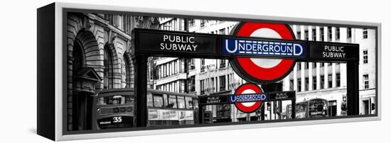 The Underground Signs - Subway Station Sign - City of London - UK - England - United Kingdom-Philippe Hugonnard-Framed Premier Image Canvas
