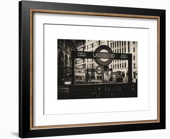 The Underground Signs - Subway Station Sign - City of London - UK - England - United Kingdom-Philippe Hugonnard-Framed Art Print