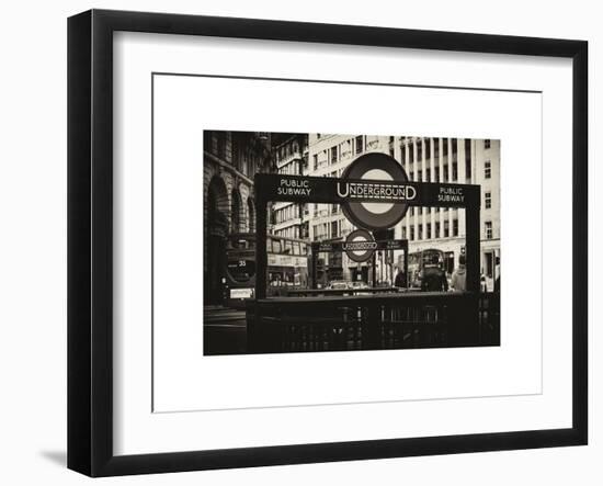 The Underground Signs - Subway Station Sign - City of London - UK - England - United Kingdom-Philippe Hugonnard-Framed Art Print