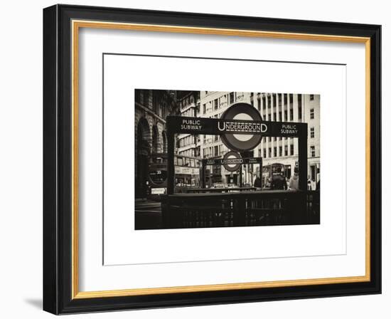 The Underground Signs - Subway Station Sign - City of London - UK - England - United Kingdom-Philippe Hugonnard-Framed Art Print