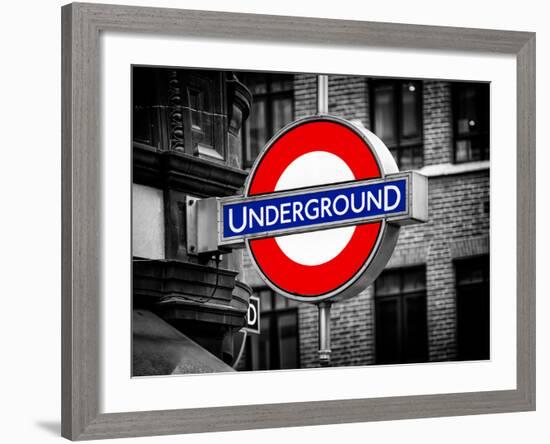 The Underground - Subway Station Sign - London - UK - England - United Kingdom - Europe-Philippe Hugonnard-Framed Photographic Print