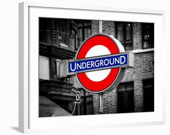 The Underground - Subway Station Sign - London - UK - England - United Kingdom - Europe-Philippe Hugonnard-Framed Photographic Print