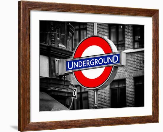 The Underground - Subway Station Sign - London - UK - England - United Kingdom - Europe-Philippe Hugonnard-Framed Photographic Print