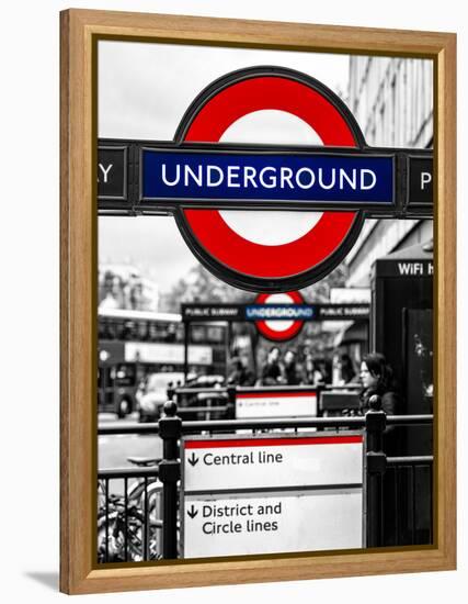 The Underground - Subway Station Sign - London - UK - England - United Kingdom - Europe-Philippe Hugonnard-Framed Premier Image Canvas