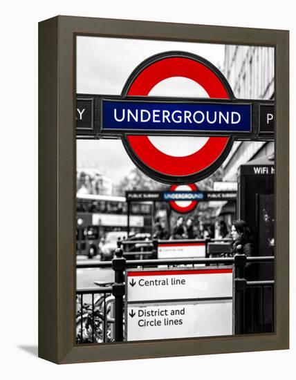 The Underground - Subway Station Sign - London - UK - England - United Kingdom - Europe-Philippe Hugonnard-Framed Premier Image Canvas