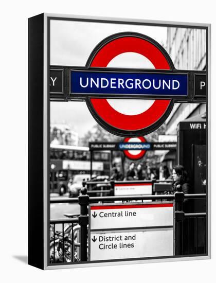 The Underground - Subway Station Sign - London - UK - England - United Kingdom - Europe-Philippe Hugonnard-Framed Premier Image Canvas