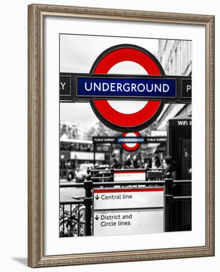 The Underground - Subway Station Sign - London - UK - England - United Kingdom - Europe-Philippe Hugonnard-Framed Photographic Print