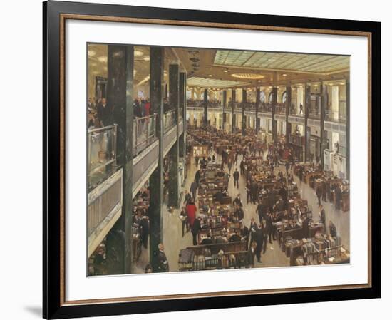 The Underwriting Room At Lloyd's-Terence Cuneo-Framed Premium Giclee Print