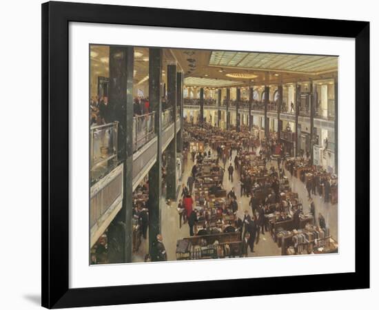 The Underwriting Room At Lloyd's-Terence Cuneo-Framed Premium Giclee Print