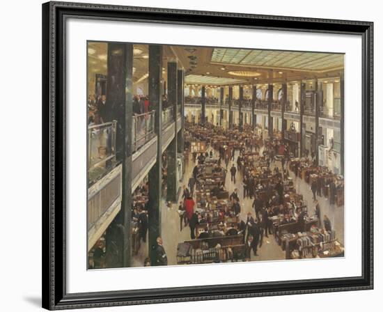 The Underwriting Room At Lloyd's-Terence Cuneo-Framed Premium Giclee Print