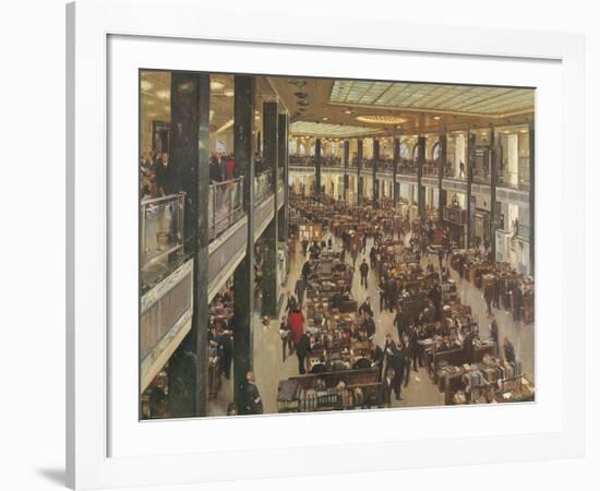 The Underwriting Room At Lloyd's-Terence Cuneo-Framed Premium Giclee Print