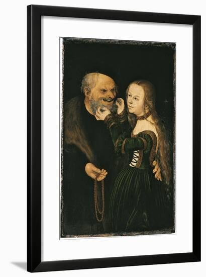 The Unequal Couple, Ca 1530-Lucas Cranach the Elder-Framed Giclee Print