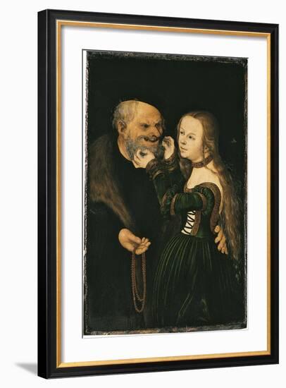 The Unequal Couple, Ca 1530-Lucas Cranach the Elder-Framed Giclee Print