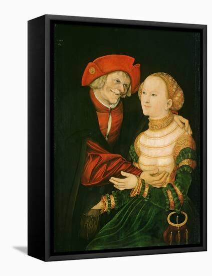 The Unequal Couple - Peinture De Lucas Cranach the Elder (1472-1553) - 1522 - Oil on Wood - 84,5X63-Lucas the Elder Cranach-Framed Premier Image Canvas