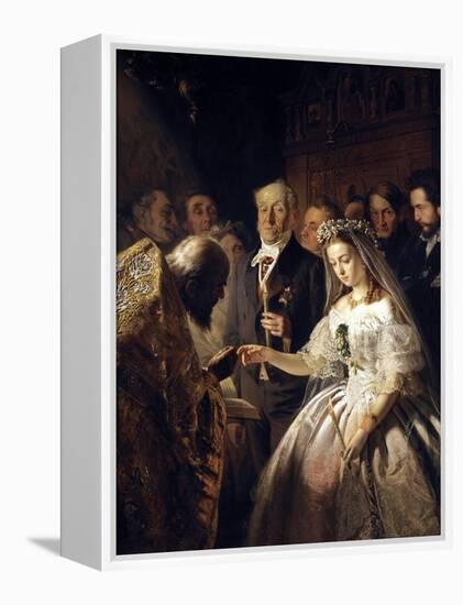 The Unequal Marriage (Old Man Marrying a Younger Woman)-Vasiliy Pukirev-Framed Premier Image Canvas