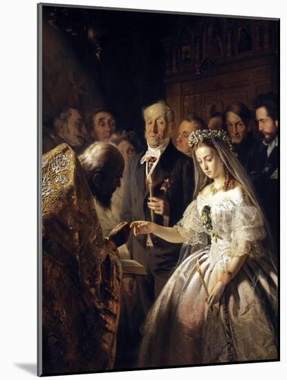 The Unequal Marriage (Old Man Marrying a Younger Woman)-Vasiliy Pukirev-Mounted Giclee Print