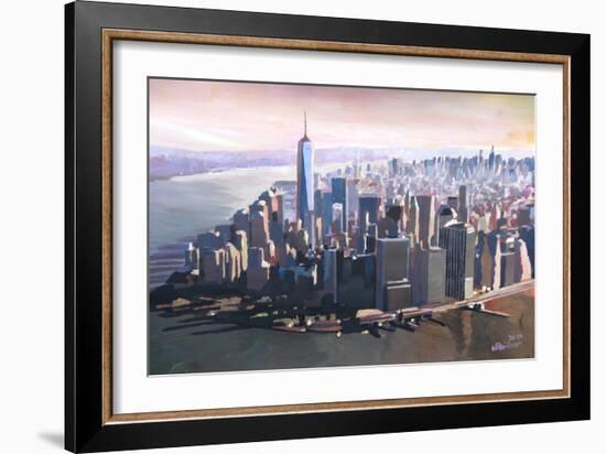 The unforgettable Skyline of New York Manhattan-Markus Bleichner-Framed Art Print