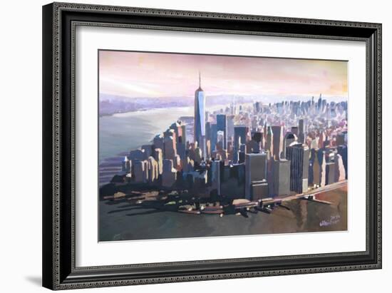 The unforgettable Skyline of New York Manhattan-Markus Bleichner-Framed Art Print