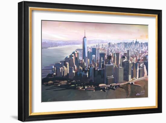 The unforgettable Skyline of New York Manhattan-Markus Bleichner-Framed Art Print