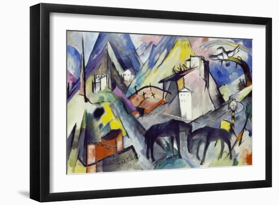 The Unfortunate Land of Tyrol, 1913-Franz Marc-Framed Giclee Print