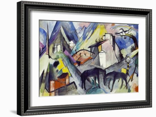 The Unfortunate Land of Tyrol, 1913-Franz Marc-Framed Giclee Print