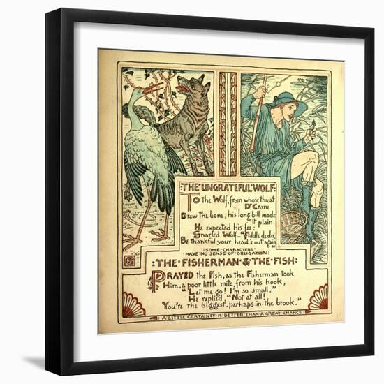 The Ungrateful Wolf the Fisherman and the Fish-null-Framed Giclee Print