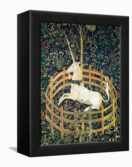 The Unicorn In Captivity (Detail)-null-Framed Stretched Canvas