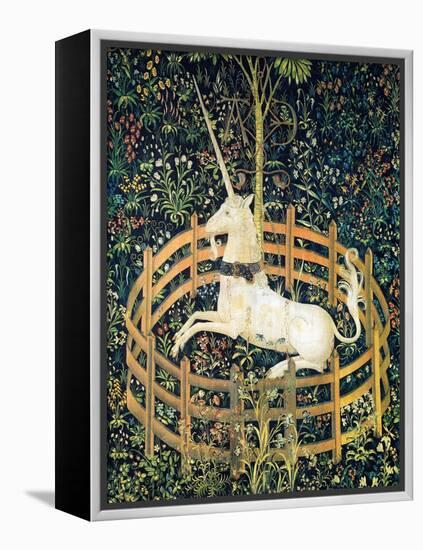 The Unicorn In Captivity (Detail)-null-Framed Stretched Canvas