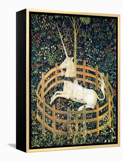 The Unicorn In Captivity (Detail)-null-Framed Stretched Canvas