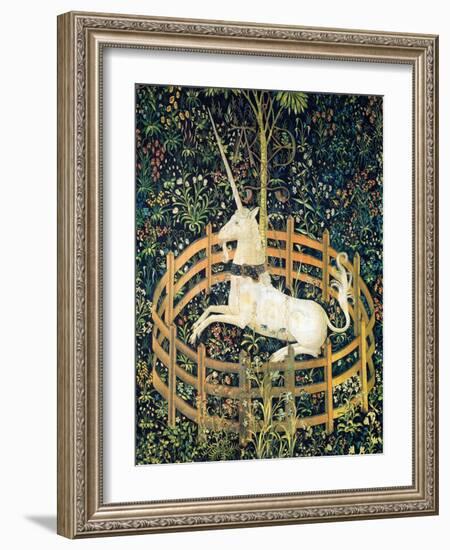 The Unicorn In Captivity (Detail)-null-Framed Art Print