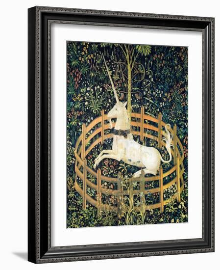 The Unicorn In Captivity (Detail)-null-Framed Art Print