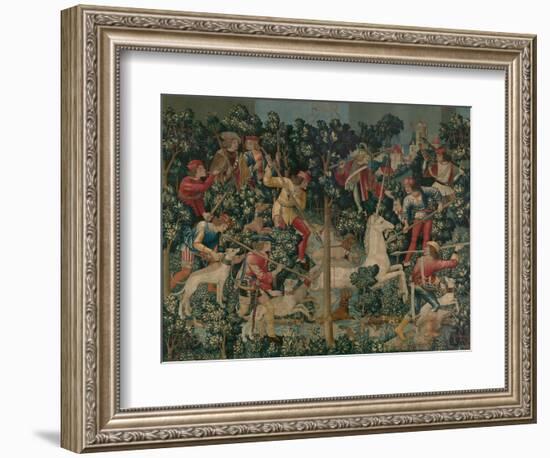 The Unicorn is Attacked, c.1500-Netherlandish School-Framed Giclee Print