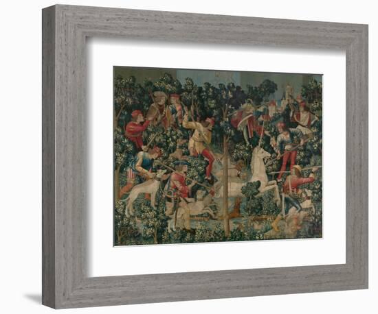 The Unicorn is Attacked, c.1500-Netherlandish School-Framed Giclee Print