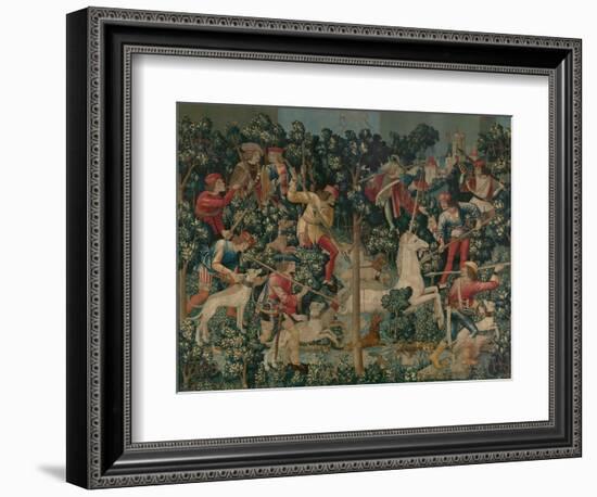 The Unicorn is Attacked, c.1500-Netherlandish School-Framed Giclee Print