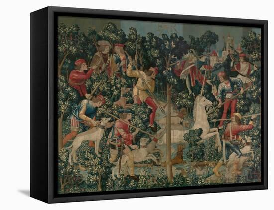 The Unicorn is Attacked, c.1500-Netherlandish School-Framed Premier Image Canvas