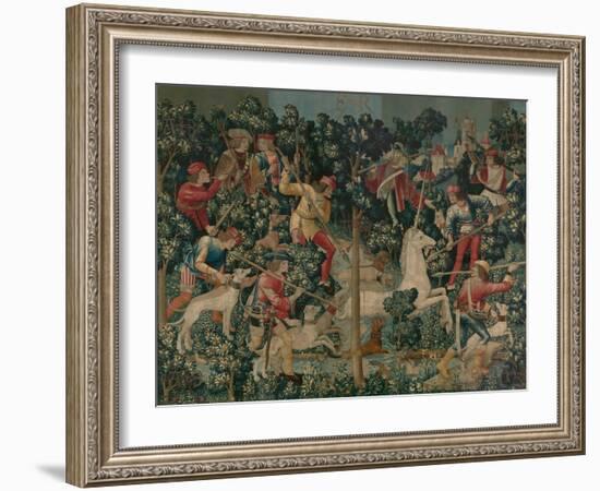 The Unicorn is Attacked, c.1500-Netherlandish School-Framed Giclee Print