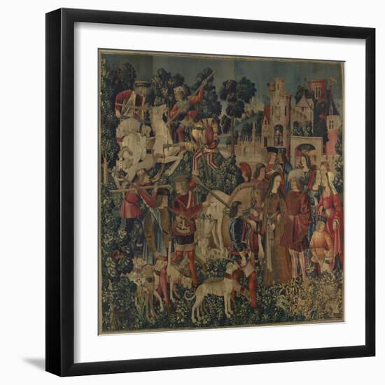 The Unicorn is Killed and Brought to the Castle, c.1500-Netherlandish School-Framed Giclee Print