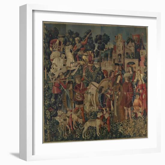 The Unicorn is Killed and Brought to the Castle, c.1500-Netherlandish School-Framed Giclee Print