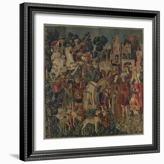 The Unicorn is Killed and Brought to the Castle, c.1500-Netherlandish School-Framed Giclee Print