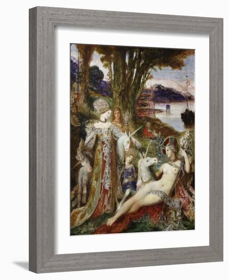 The Unicorns, 1887-88-Gustave Moreau-Framed Giclee Print