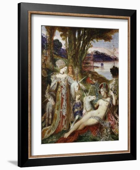 The Unicorns, 1887-88-Gustave Moreau-Framed Giclee Print