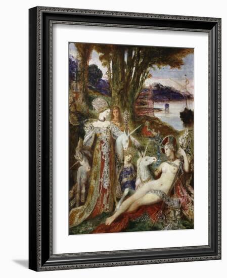 The Unicorns, 1887-88-Gustave Moreau-Framed Giclee Print