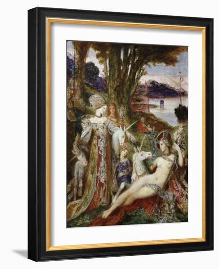 The Unicorns, 1887-88-Gustave Moreau-Framed Giclee Print