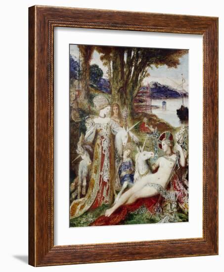 The Unicorns, C. 1885-Gustave Moreau-Framed Giclee Print