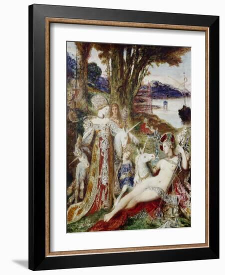 The Unicorns, C. 1885-Gustave Moreau-Framed Giclee Print