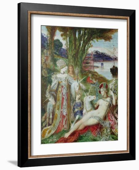 The Unicorns-Gustave Moreau-Framed Giclee Print