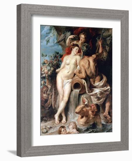 The Union of Earth and Water (Antwerp and the Scheld), C1618-Peter Paul Rubens-Framed Giclee Print