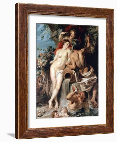 The Union of Earth and Water (Antwerp and the Scheld), C1618-Peter Paul Rubens-Framed Giclee Print