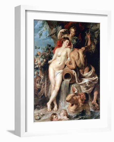 The Union of Earth and Water (Antwerp and the Scheld), C1618-Peter Paul Rubens-Framed Giclee Print