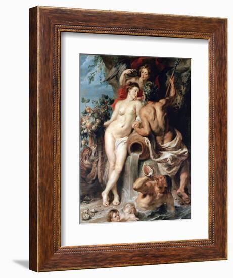 The Union of Earth and Water (Antwerp and the Scheld), C1618-Peter Paul Rubens-Framed Giclee Print